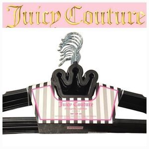 Juicy Couture Notched Shoulder Space Saving Crown Top Set of 20 Hangers- Black